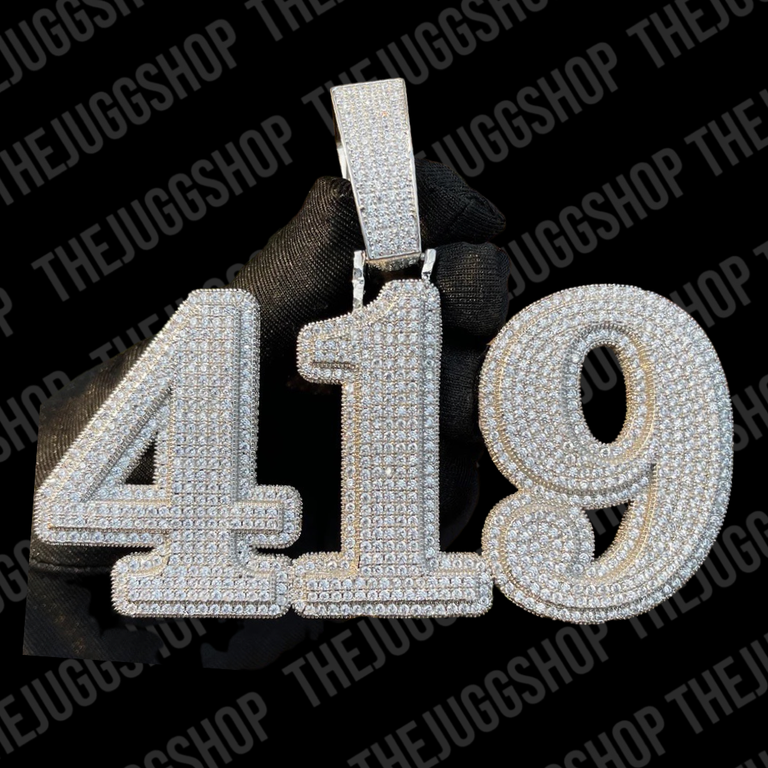 Custom Iced Out Number Pendant The Jugg Shop Designer Jewelry