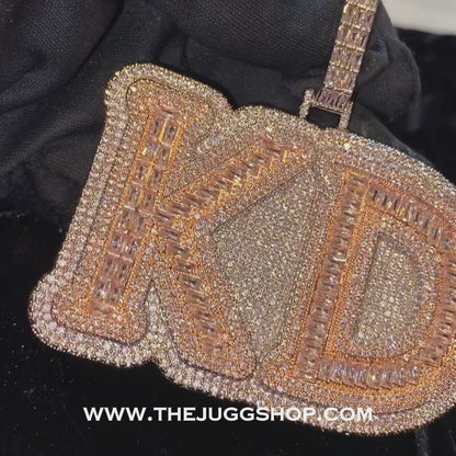 Iced Out Custom Baguette Diamond Name Pendant