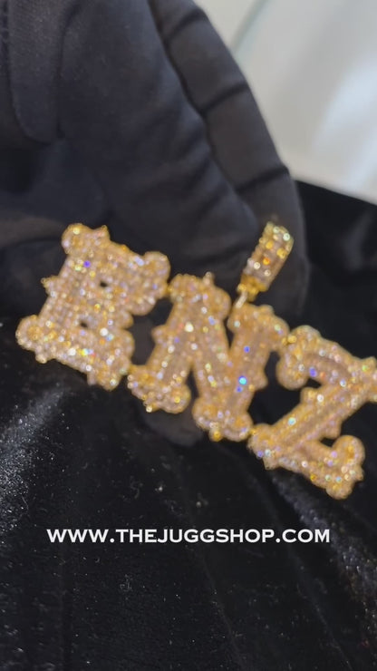 Iced Out Custom Baguette Designer Name Pendant