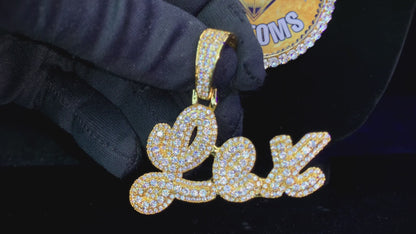 Custom Iced Out Double Layer Name Pendant