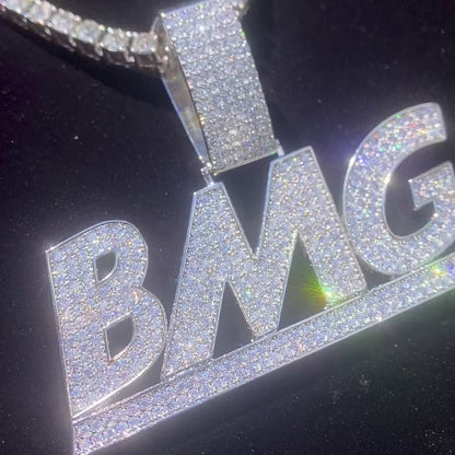 Custom Iced Out Bold Letter Name Pendant