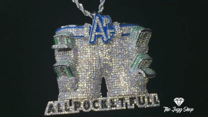 Iced Out Silver “All Pockets Full” Pendant