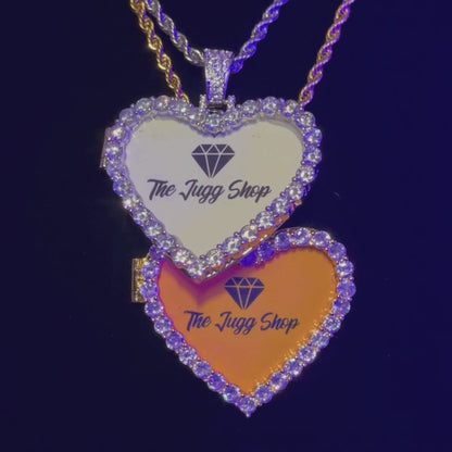 Custom Diamond Heart Photo Charm