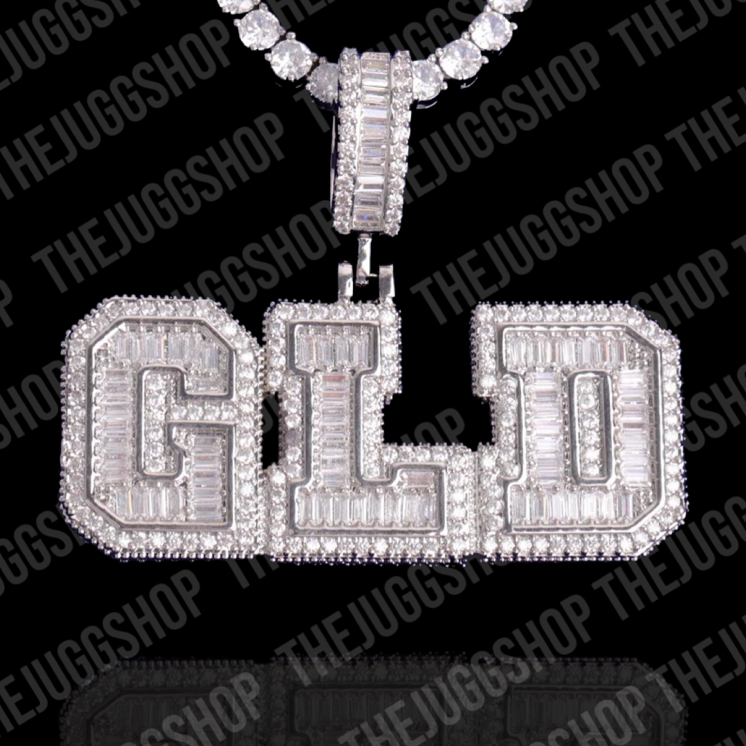 Custom Iced Out Mini Baguette Name Pendant