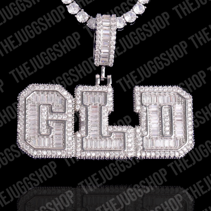 Custom Iced Out Mini Baguette Name Pendant