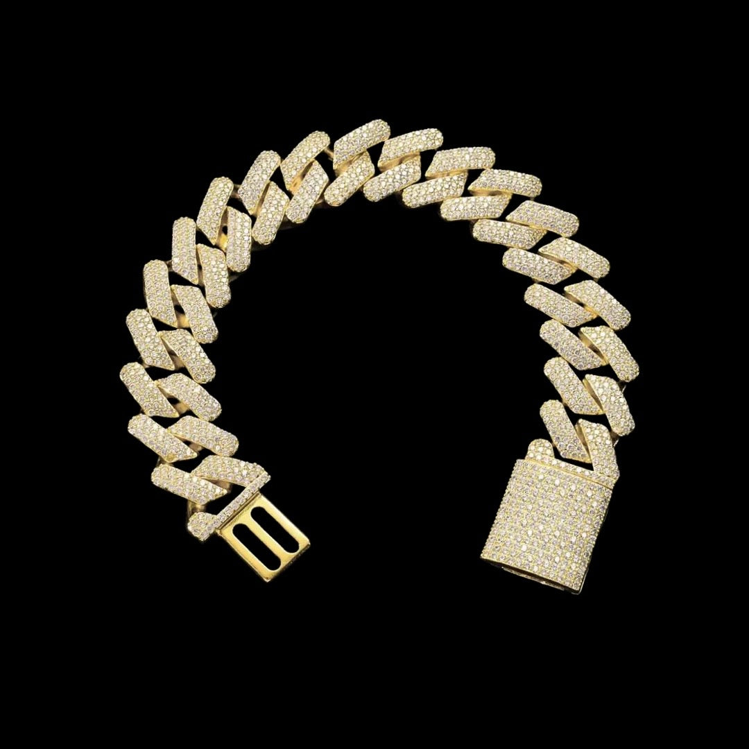 Gold Diamond Cuban Link Bracelet