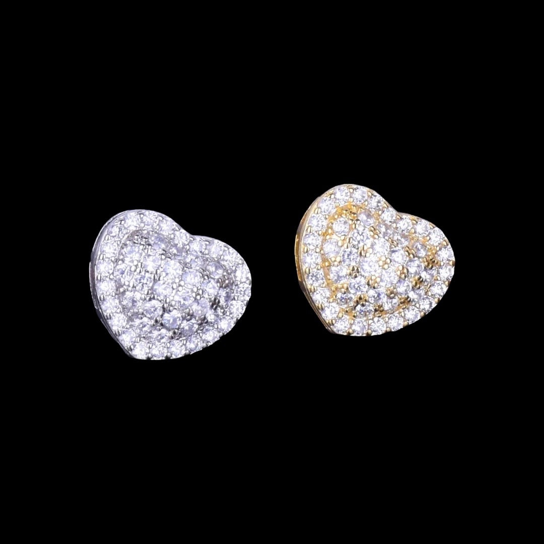 14mm Diamond Heart Earrings