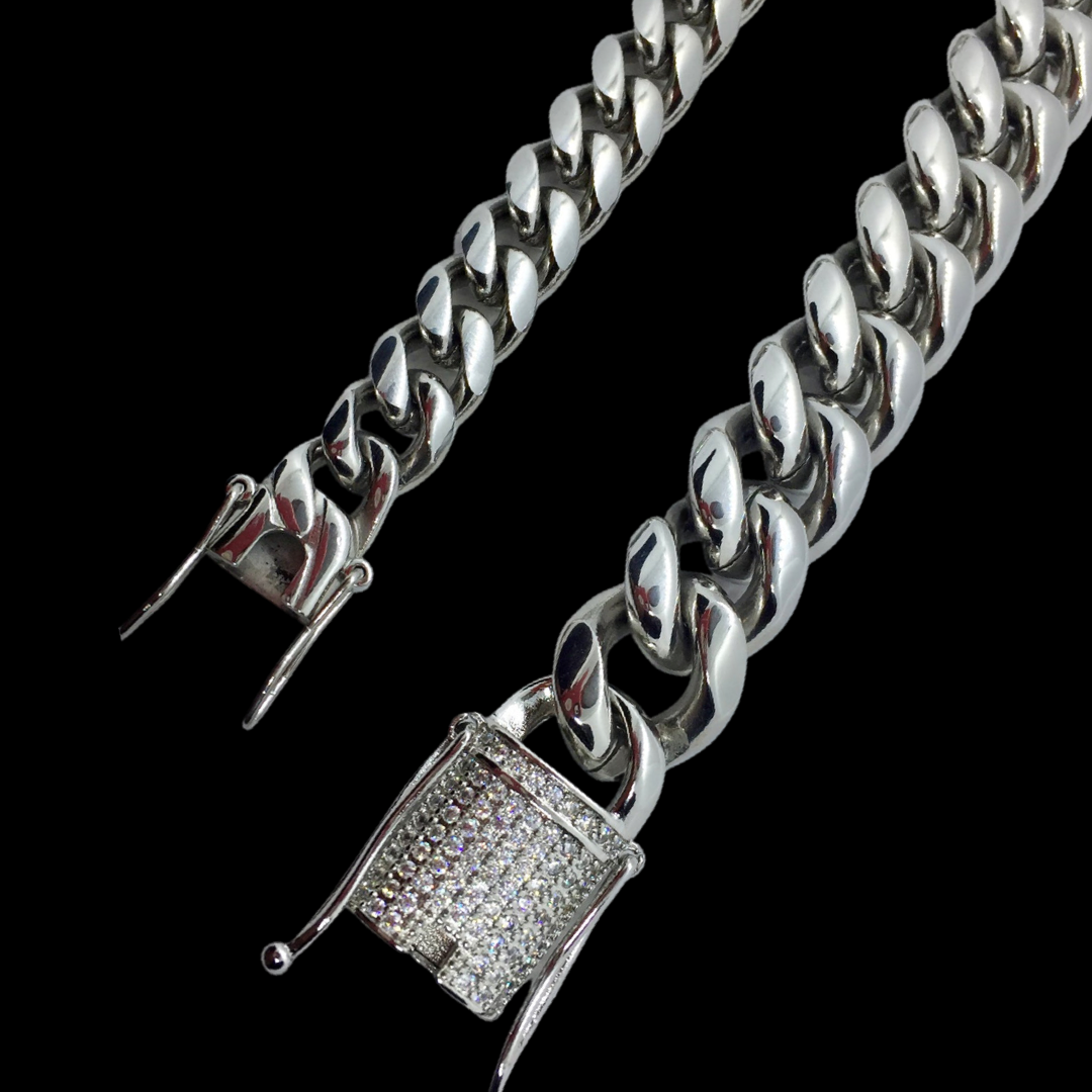 12mm Silver Cuban Link