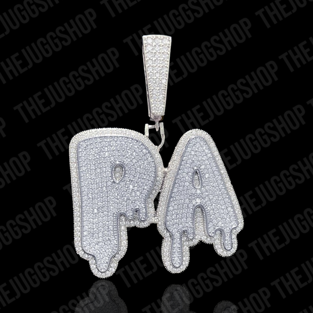 Iced Out Custom Drip Bubble Letter Name Pendant