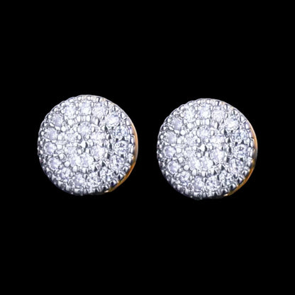 8mm Diamond Cluster Earrings