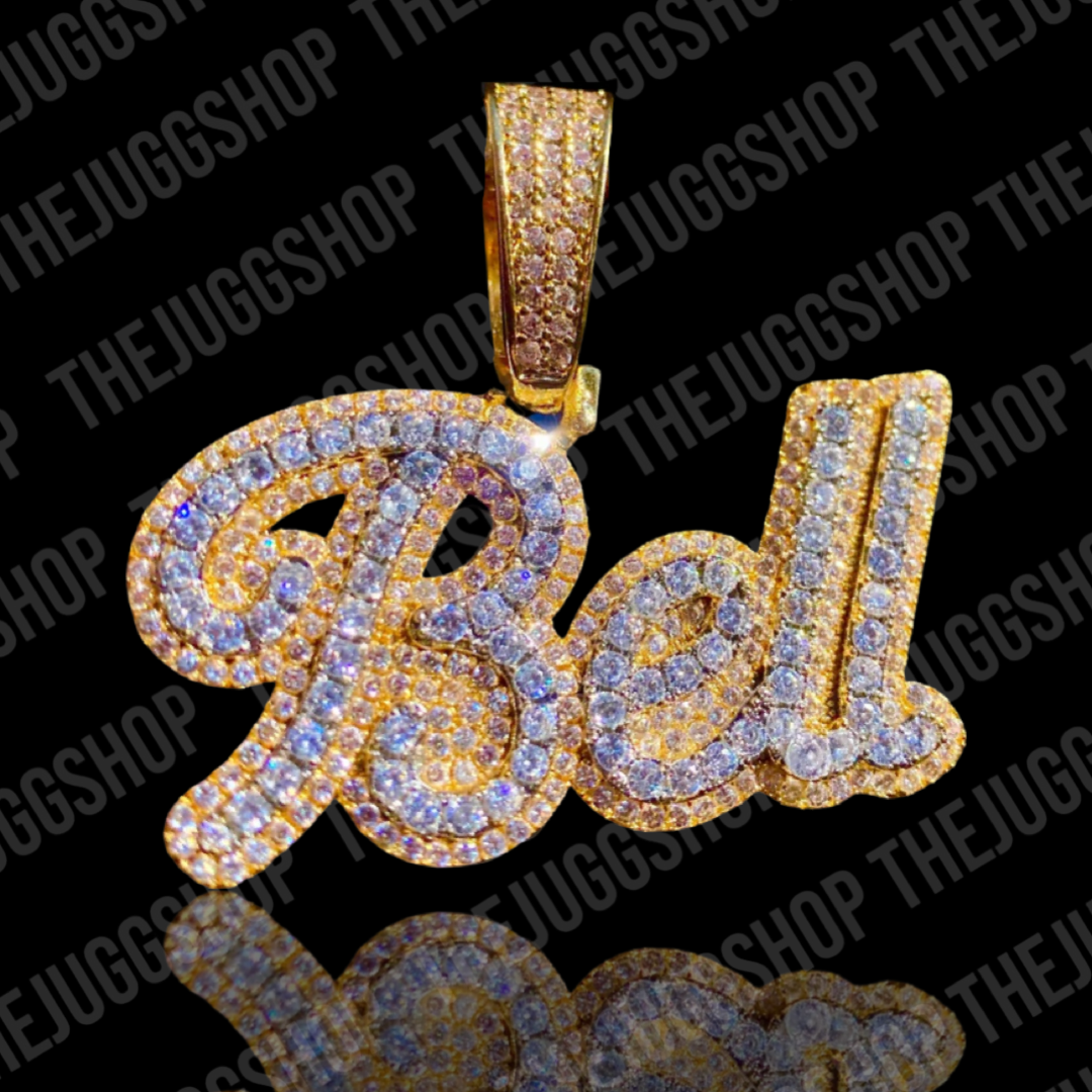 Custom Iced Out Double Layer Name Pendant