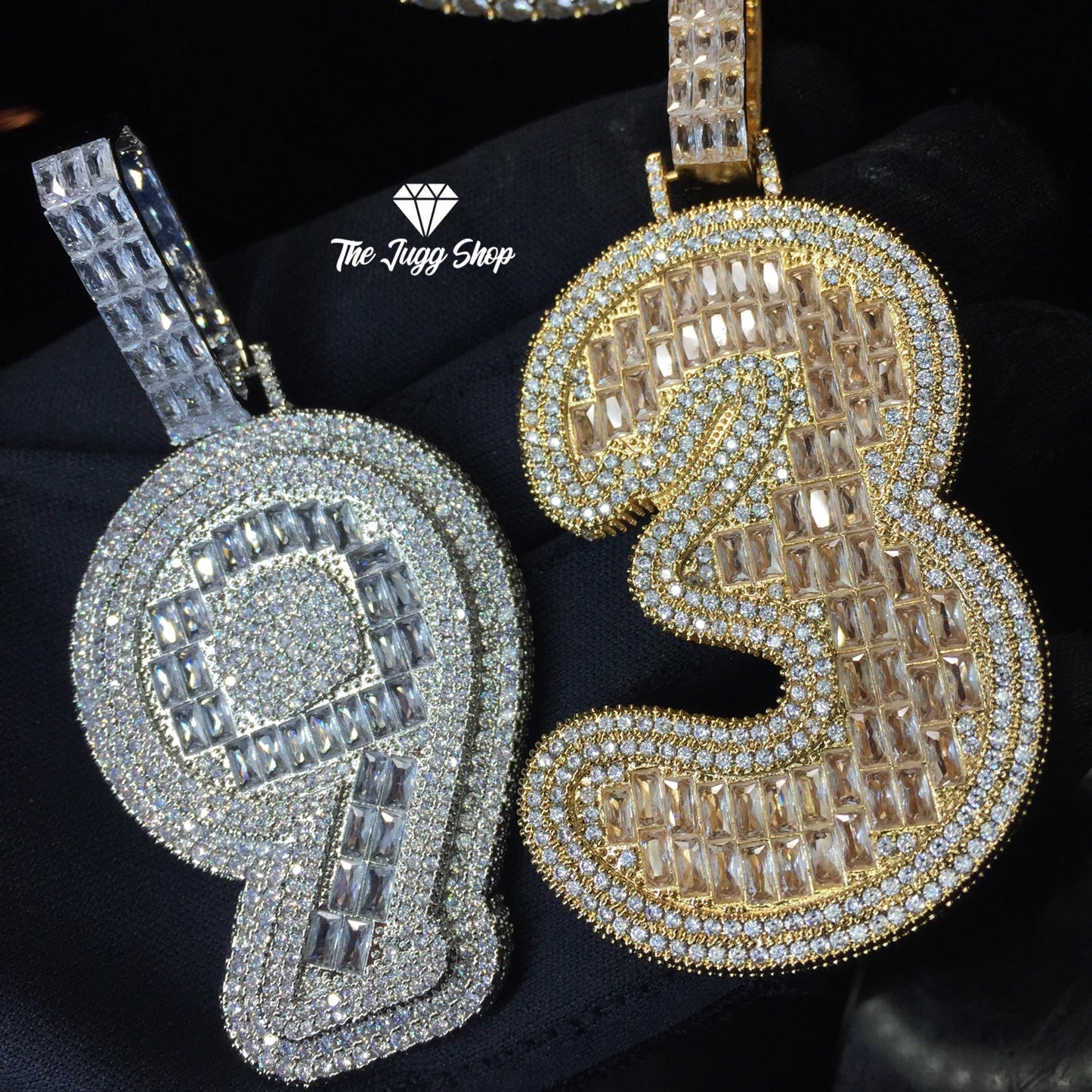 Custom Iced Out Baguette Number Pendant