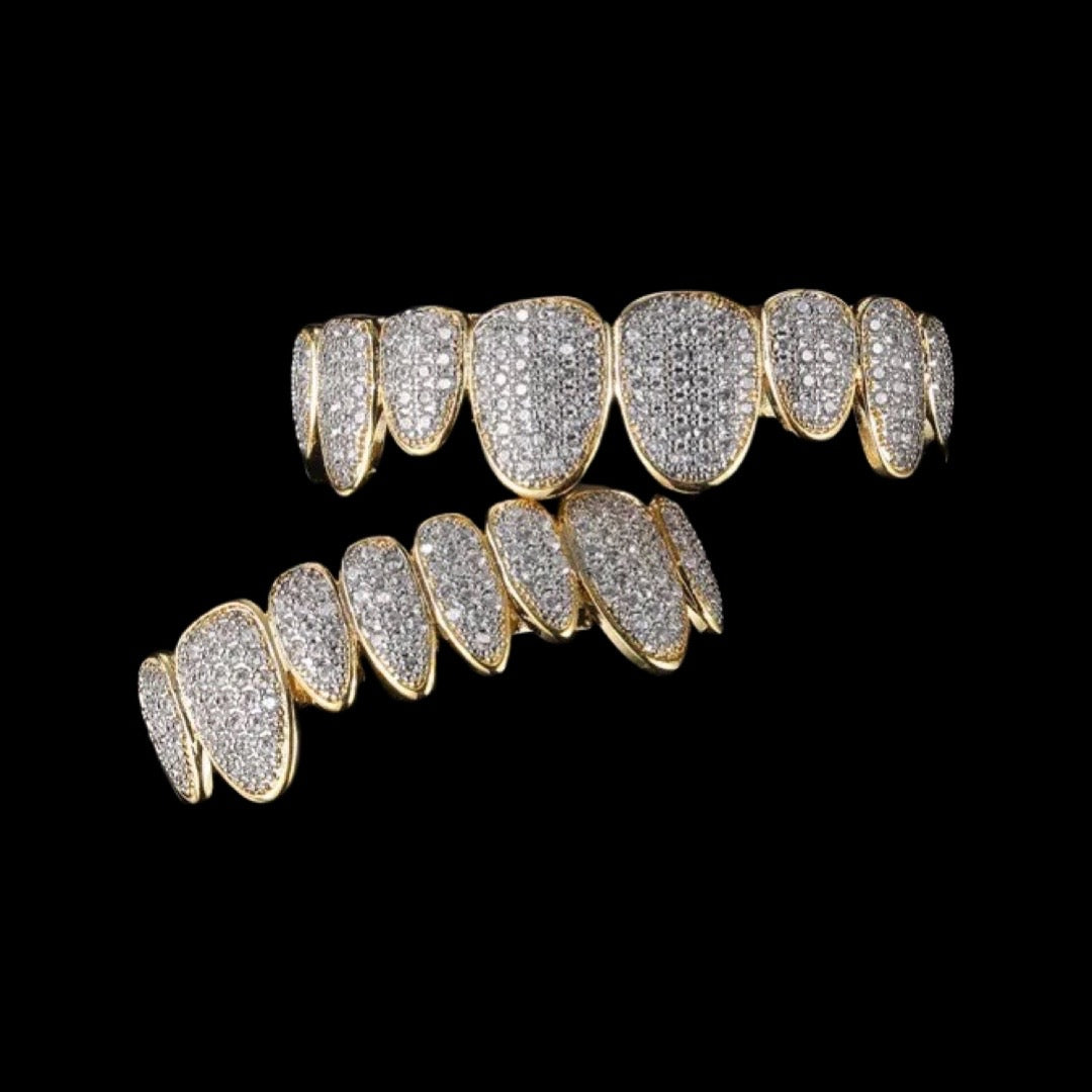 Iced Out Gold Plated Cluster Diamond Grill