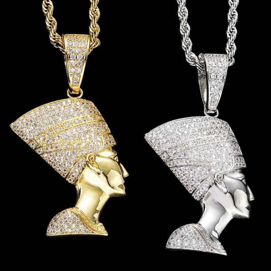 Iced Out Nefertiti Diamond Pendant