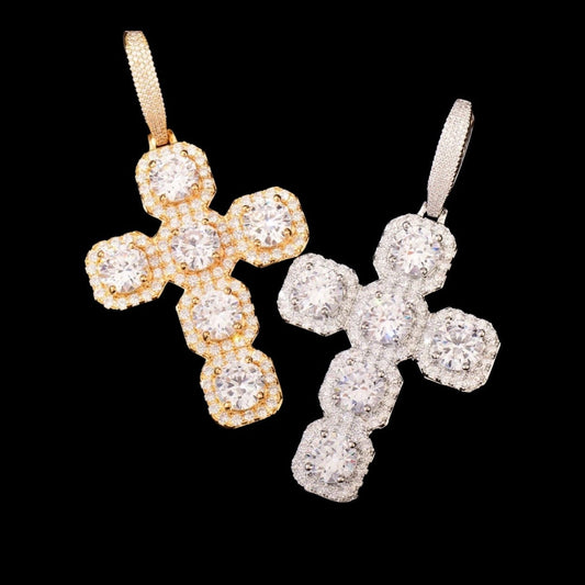 Iced Out Clustered Diamond Crosses