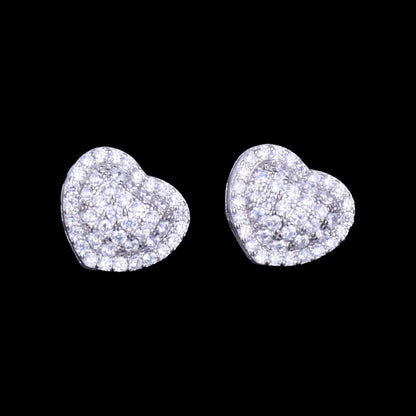 14mm Diamond Heart Earrings