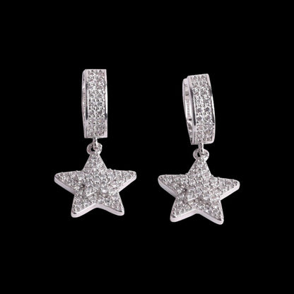 Diamond Star Hoop Earrings