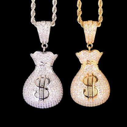 Iced Out Moneybag Pendants