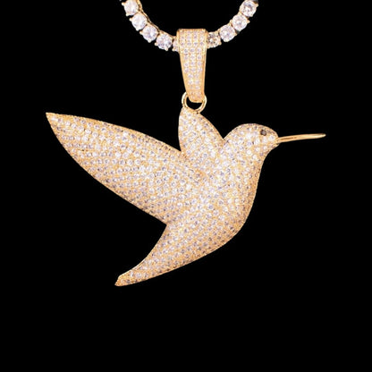 Iced Out Diamond Dove Pendants