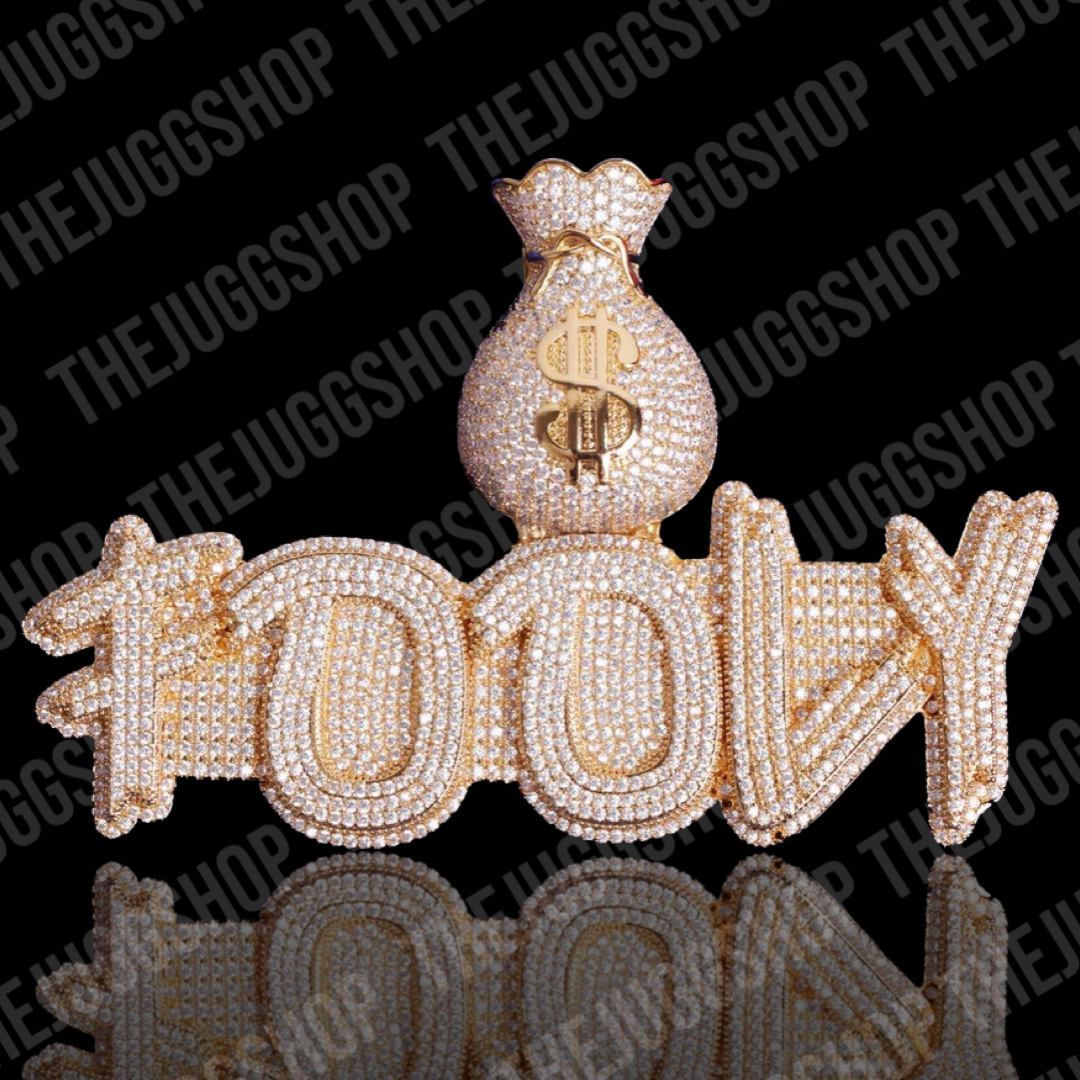 Custom Iced Out MoneyBag With Name Pendant