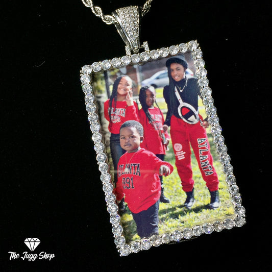 Custom Diamond Rectangle Photo Charm