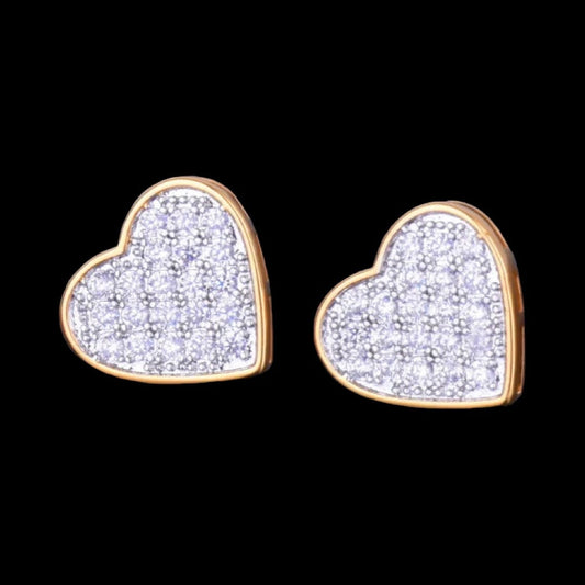 14mm Diamond Heart Earrings