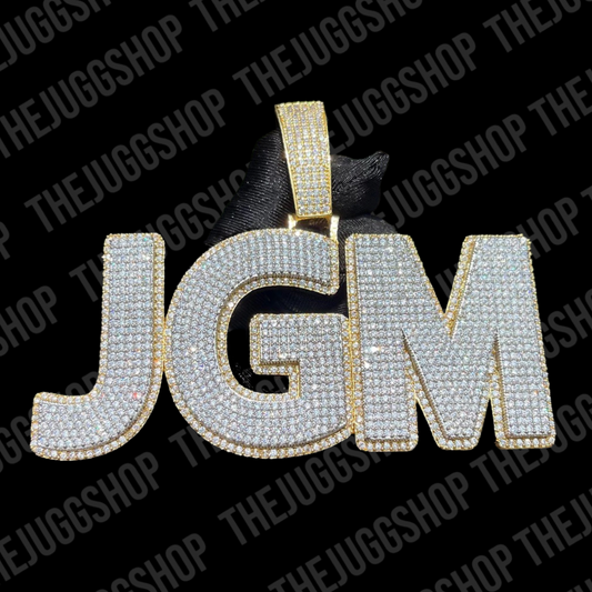 Custom Iced Out Double Layer Bold Font Name Pendant