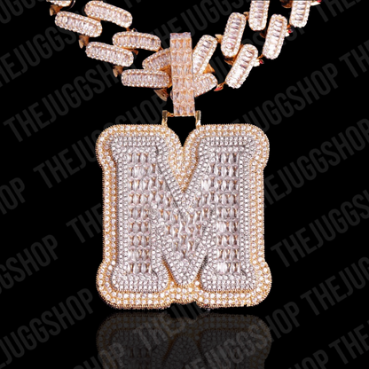 Custom Iced Out Baguette Initial Name Pendant