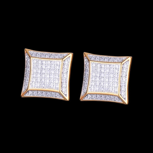 15mm Diamond Square Earrings