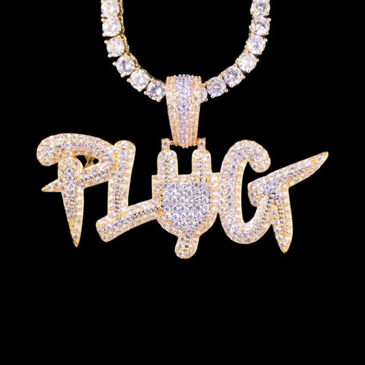 Iced Out “PLUG” Diamond Pendant