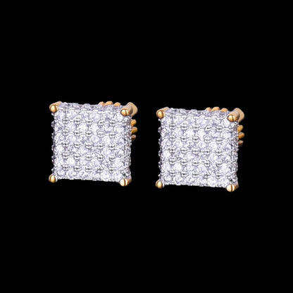 8mm Diamond Square Earrings