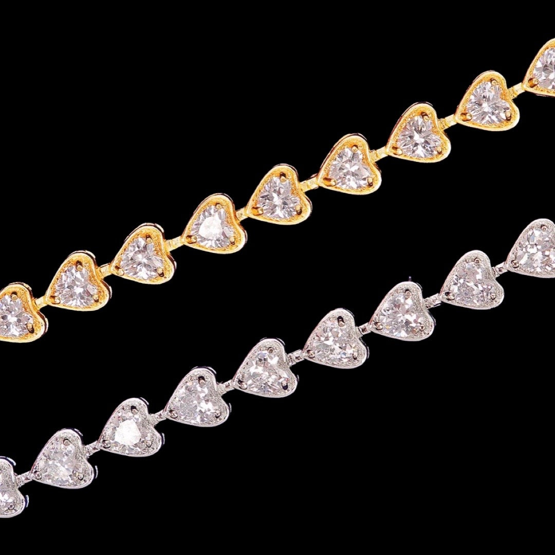 Diamond Stud Heart Bracelet