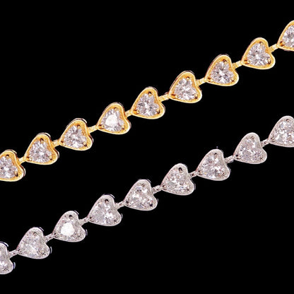 Diamond Stud Heart Bracelet