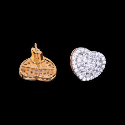 14mm Diamond Heart Earrings