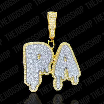 Iced Out Custom Drip Bubble Letter Name Pendant