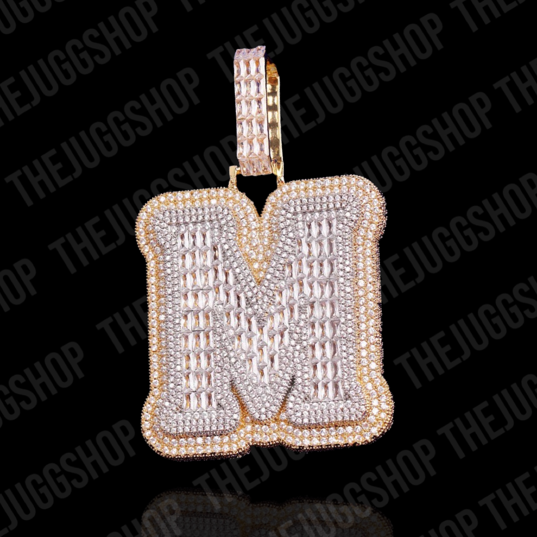 Custom Iced Out Baguette Initial Name Pendant