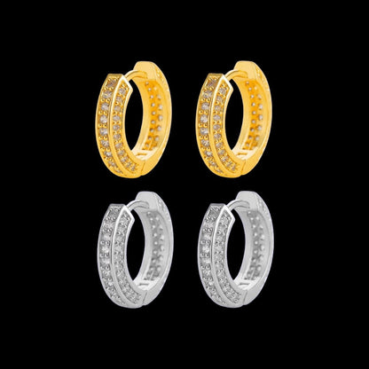 Gold Diamond Hoop Earrings