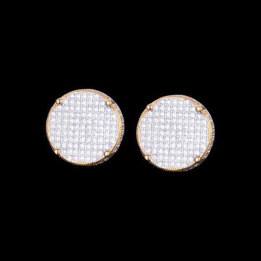 14mm Round Diamond Earrings