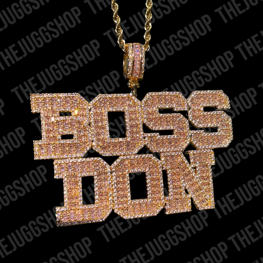 Iced Out Custom Double Line Name Pendant