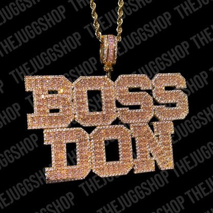 Iced Out Custom Double Line Name Pendant