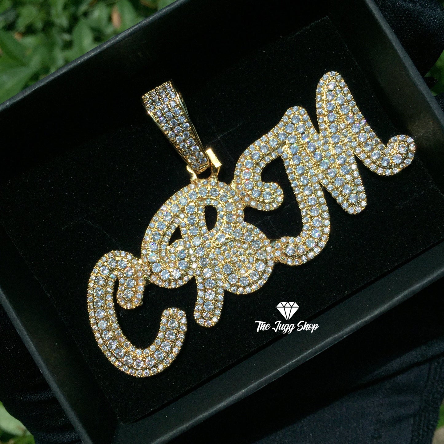 Custom Iced Out Double Layer Name Pendant