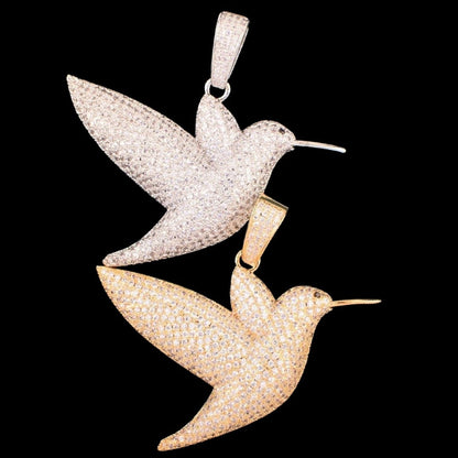 Iced Out Diamond Dove Pendants