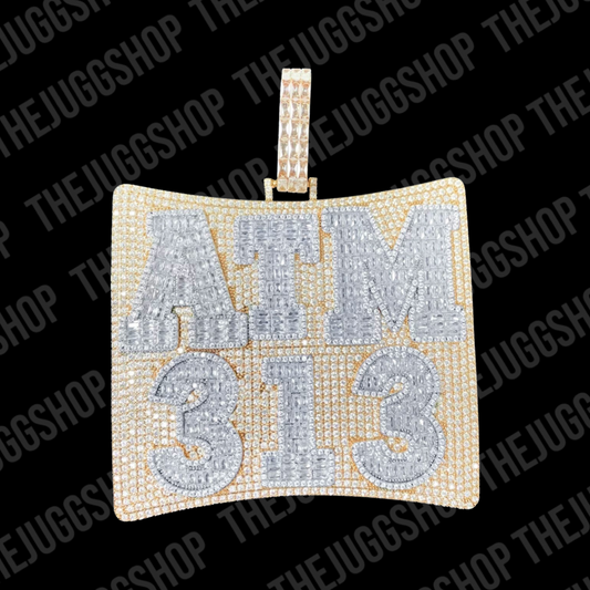 Iced Out Big Custom Name Plate Pendant