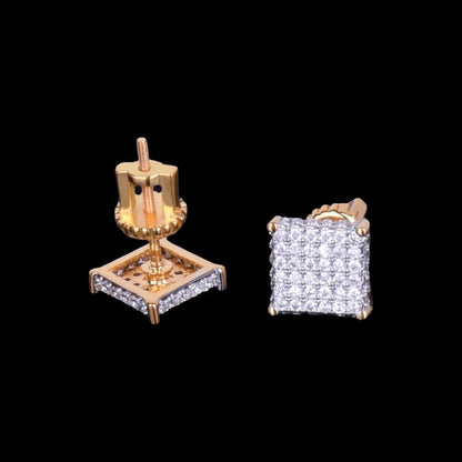 8mm Diamond Square Earrings