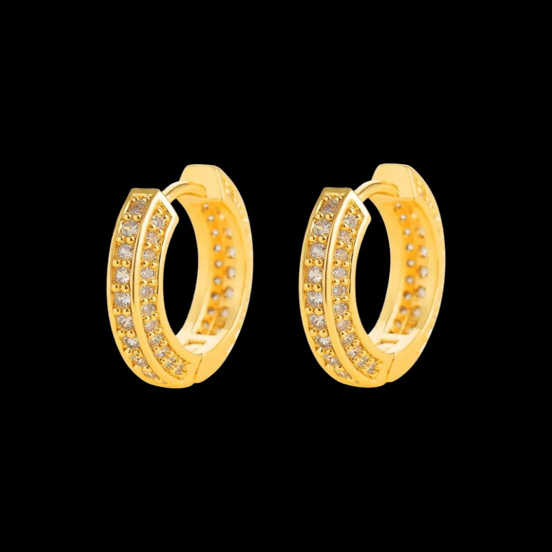 Gold Diamond Hoop Earrings