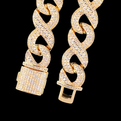 Iced Out Gold Diamond Infinity Link Chain