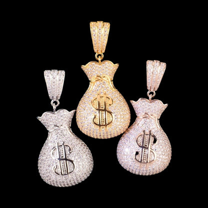 Iced Out Moneybag Pendants